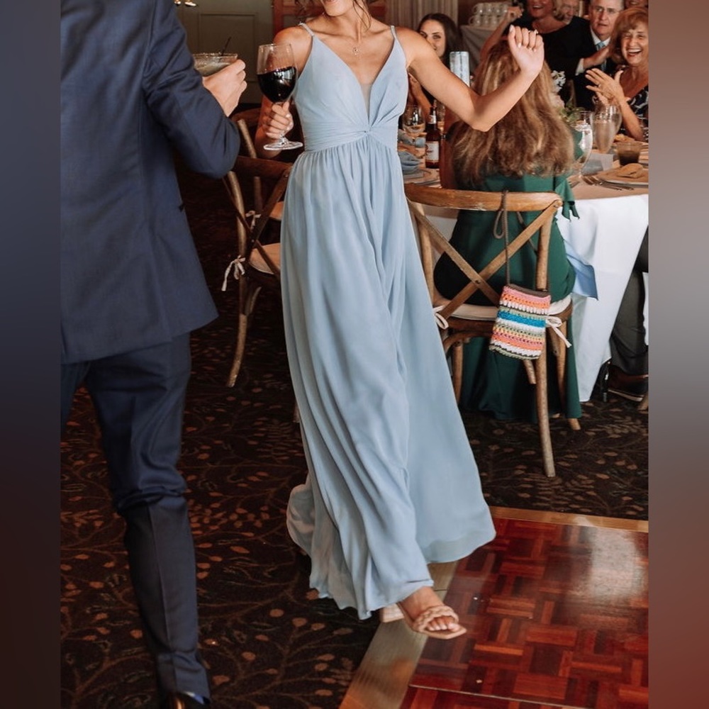 Azazie Asria Dusty Blue Dress